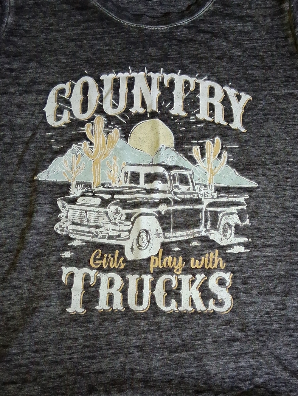 Country Trucks Graphic Short Sleeve Tee - Charcoal